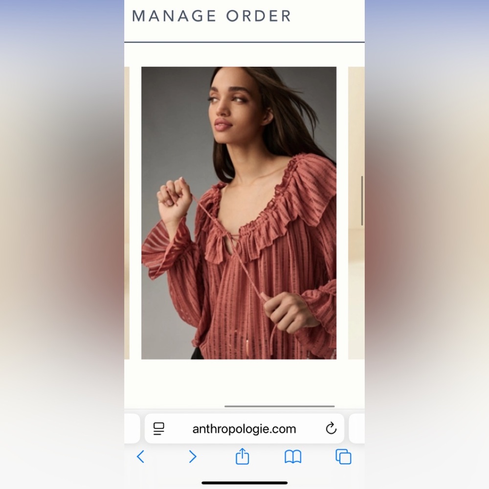 Anthropologie Dusty Rose Ruffle Top